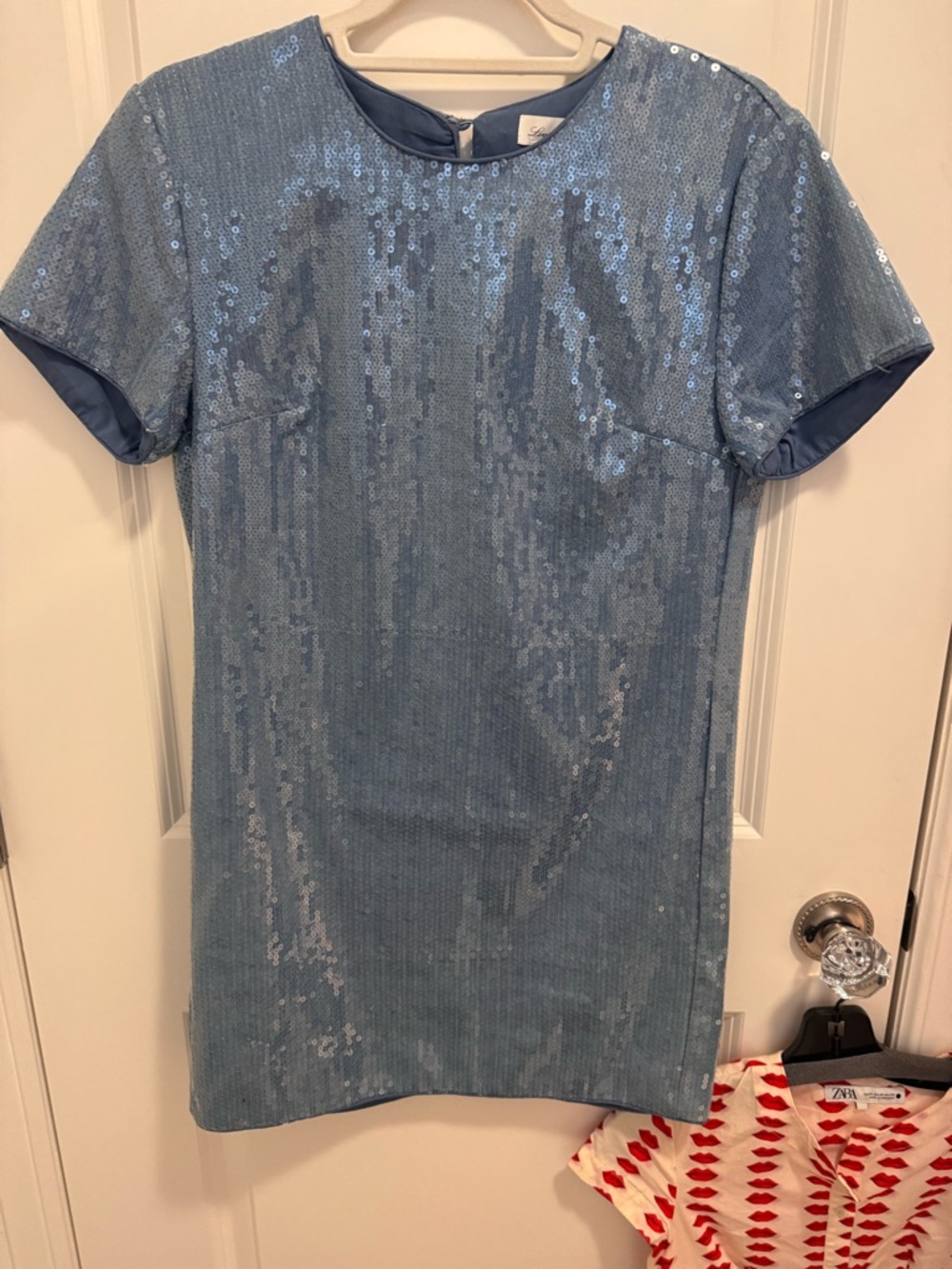 Lovers + Friends Light Blue Sequin Mini Dress